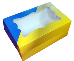 Коробка на 6 капкейков с окном Флаг