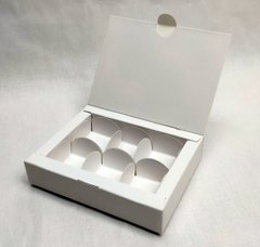 Коробка на 6 конфет 11*14,5*3 см белая