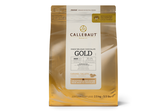Белый шоколад с карамелью "GOLD 30.4 % какао" 100 г, Callebaut