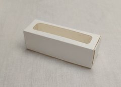 Коробка 17*5*5 см  біла з вікном для макаронс