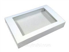 Коробка для эклеров 24*15*4 см с окном белая