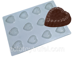 Пластиковая форма (молд) для шоколада Сердца