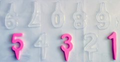 Пластиковая форма (молд) для шоколада Цифры Праздничные