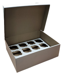 Картонна коробка "Біла на 12 капкейков з вікном" (усил)