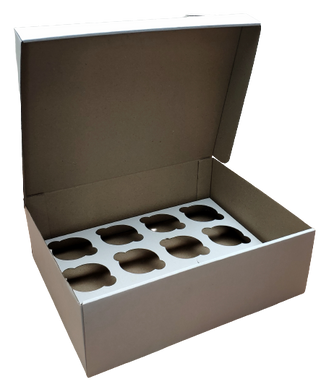 Коробка на 12 капкейков белая (усил)