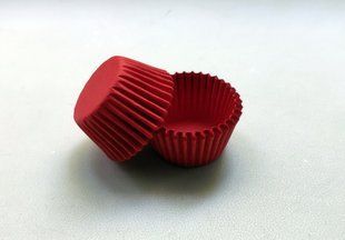 Формочка бумажная для конфет "Красная" d 3 см h 2,5 см