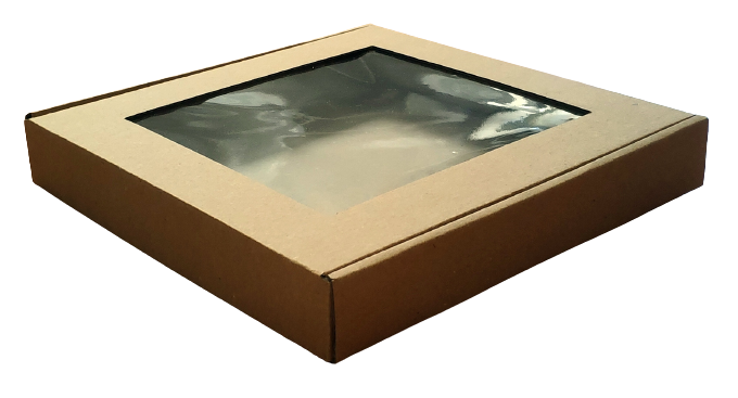 Коробка крафтовая 20*20*3 см с окном