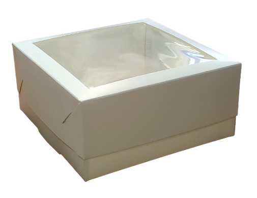 Коробка біла 15*15*7 см з вікном для бенто-торту