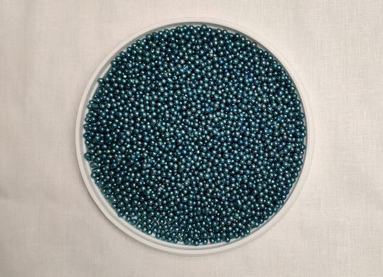 Сині перламутрові кульки 3 мм, 25 г