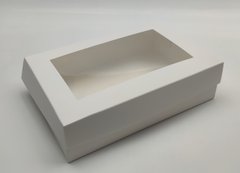 Коробка для еклерів 23*15*6 см з вікном біла
