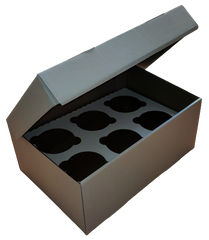 Коробка на 6 капкейків біла (посил)
