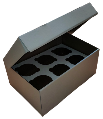 Коробка на 6 капкейков белая (усил)