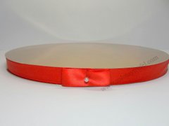 Підкладка посилена 36 см h-2 см "Кругла срібло-золото з червоною стрічкою"
