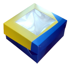 Коробка на 4 капкейка з вікном Прапор