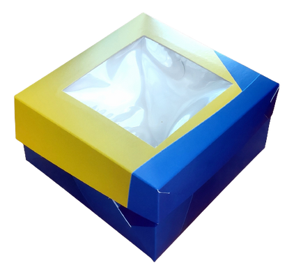 Коробка на 4 капкейка з вікном Прапор