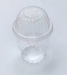Прозрачный стакан для десерта с крышкой "Круглый 200 мл"
