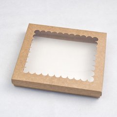 Коробка для пряників з вікном крафтова 20*17*3 см, 5 шт