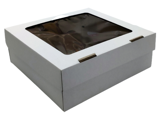 Коробка на 9 капкейков с окном белая (усил)