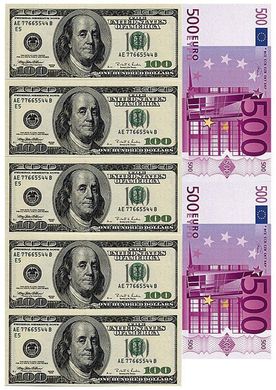 Долари та Євро, Вафельний папір 0,3 мм