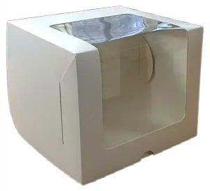 Коробка 21*21*18 см для торта мелованная с окном