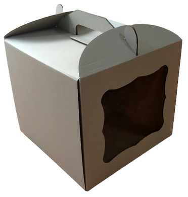 Картонна коробка для торта "З вікном 25*25*40 см"