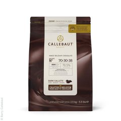 Чорний шоколад "Екстра гіркий" 70,5 % какао 2,5 кг, Callebaut