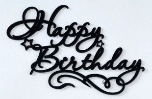 Топпер боковой "HAPPY BIRTHDAY 15 см", черный акрил