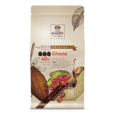 Шоколад молочный Ghana 40%, Cacao Barry