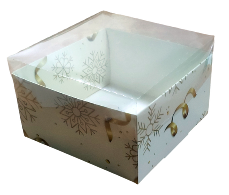Коробка 17*17*9 см для бенто-торту Новорічна