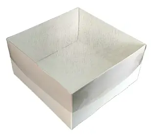 Коробка 20*20*11 см для торта с прозрачной крышкой белая
