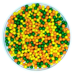 Шарики ассорти зелено-желто-оранжевые 5 мм, 25 г