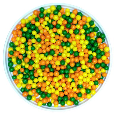 Кульки асорті зелено-жовто-помаранчеві 5 мм, 25 г
