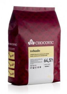 Шоколад чорний 64,5 % какао Tobado 5 кг, Chocovic