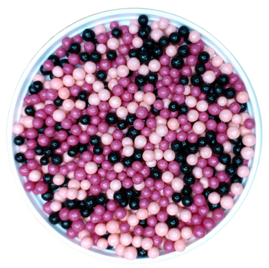 Кульки асорті чорно-малиново-рожеві 5 мм, 25 г
