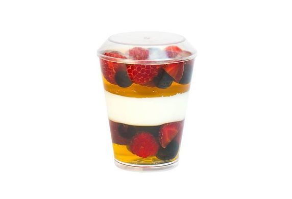 Прозрачный стакан для десерта с крышкой "Конус 175 мл"