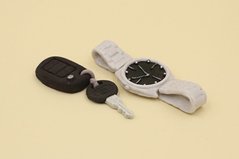 Цукрова фігурка "Срібний годинник, ключ та брелок"