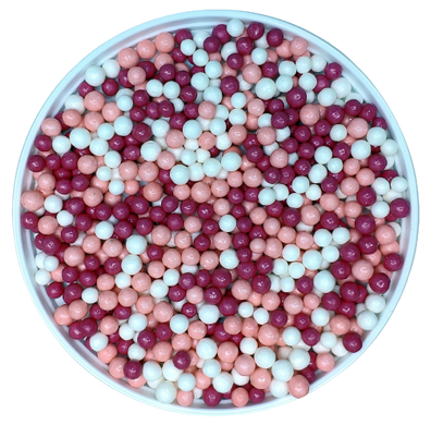 Кульки асорті біло-малиново-рожеві 5 мм, 25 г
