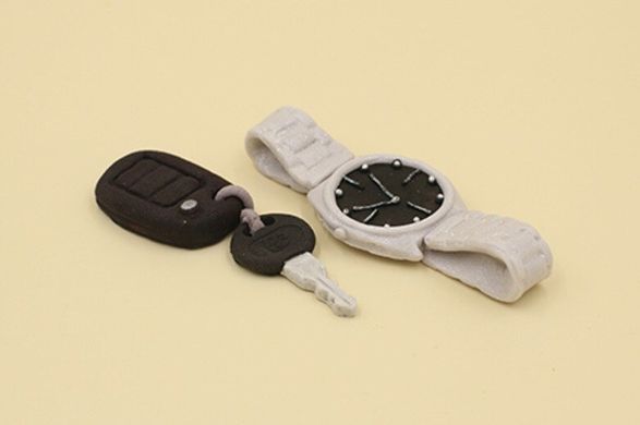 Цукрова фігурка "Срібний годинник, ключ та брелок"