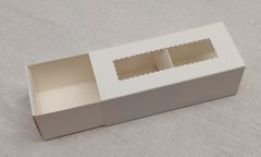 Коробка для макаронс "Біла з ажурним вікном 14*6*5 см" 5 шт