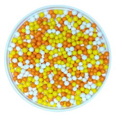 Кульки асорті біло-помаранчево-жовті 5 мм, 25 г