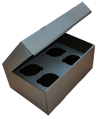 Коробка на 4 капкейка белая (усил)