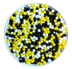 Кульки асорті біло-чорно-жовті 5 мм, 25 г