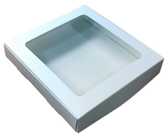 Коробка біла 20*20*3.5 см з вікном, мелована