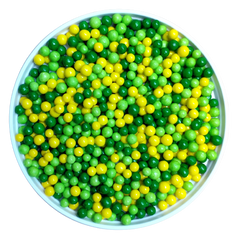 Кульки асорті зелено-салатово-жовті 5 мм, 25 г