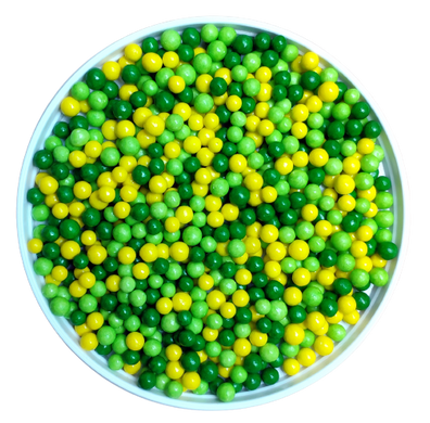 Кульки асорті зелено-салатово-жовті 5 мм, 25 г