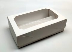 Коробка 20*14*5 см белая с окном для макаронс