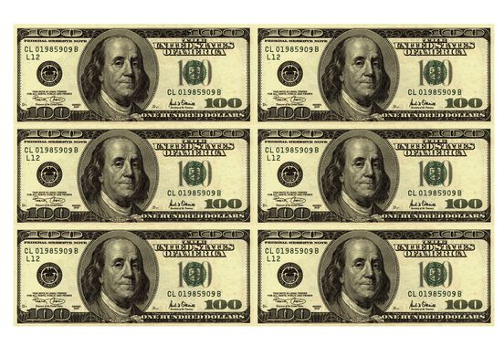 Доллары, Вафельная бумага 0,3 мм