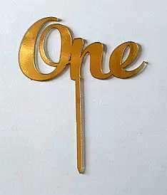 Топпер "One 11 см", золотой акрил