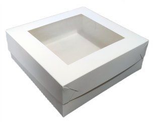 Коробка 25*25*9 см з вікном біла