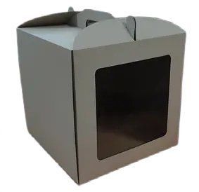 Коробка 20*20*20 см для торта біла з вікном